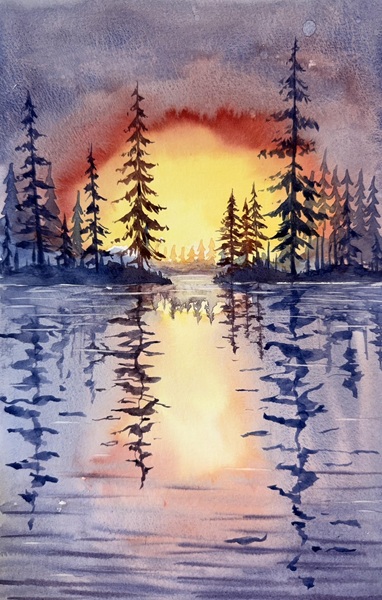 Loose Sunset Watercolor Workshop in Stavanger