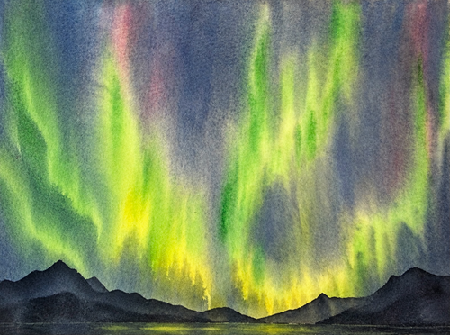 Northern Lights Watercolor Workshop in Stavanger
